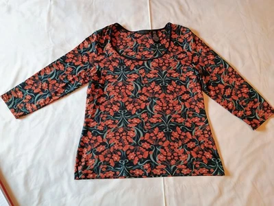 Blusa Apostrophe Terciopelo Borde Ballet Cuello Manga 3/4 M Negra Estampado Art Nouveau  Foto 1 de 4