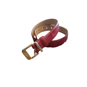 Talbots Vintage Echtleder Rot Gürtel Gold Schnalle M - Bild 1 von 5