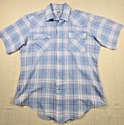 Vtg 90s Levi's Western Shirt Men's (L) Short Sleeve Pearl Snap WPL 423 White Tab - Image 1 of 4