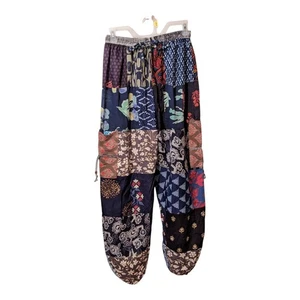 Patchwork Hippie Boho Yoga Harem CargoPants 100% Cotton Made In India 26" Waist  - Picture 1 of 4