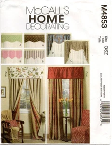 Home Decor Reversible Valances and Panels Sewing Pattern McCall's 4853 New OOP - Picture 1 of 2