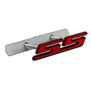 1 pezzo OEM griglia Ss emblema distintivo 3D per Camaro Ss Chevy Sierra nero rosso - Foto 1 di 4