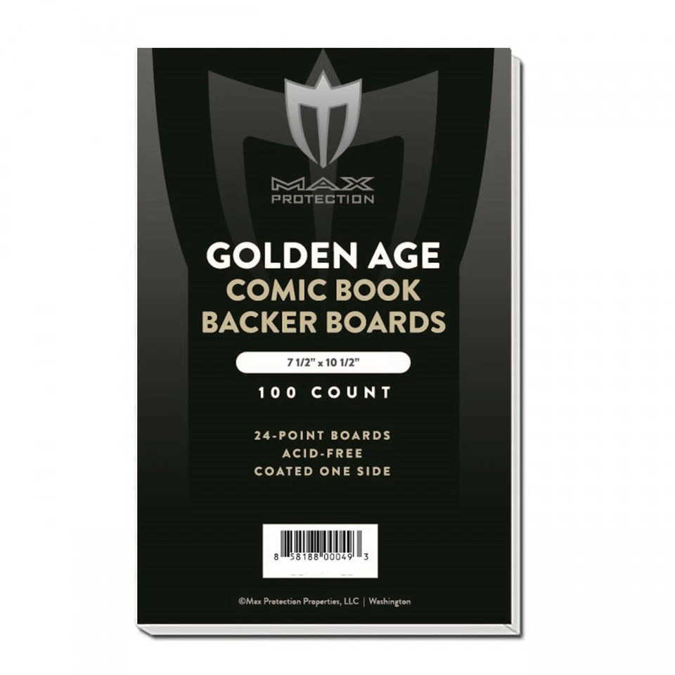 200 tableros de respaldo de cómic de la Edad de Oro SIN ÁCIDO respaldos blancos dorados Max Pro Foto 1 de 1