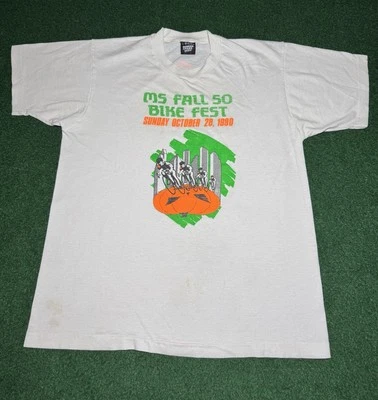 Camiseta De Colección Años 90 MS Otoño 50 Fiesta de Bicicleta Halloween Calabaza Ciclismo Lrg  Foto 1 de 4