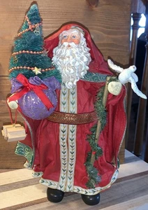 Vtg “THE TREE PLANTER” Clothtique Santa With Dove Metal Christmas Tree 1993 9.5” - Picture 1 of 6