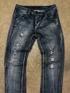 Aggressive Originals Men's Washed Faded Gradient Jeans Distressed Hawaii Size 32 - Picture 1 of 8