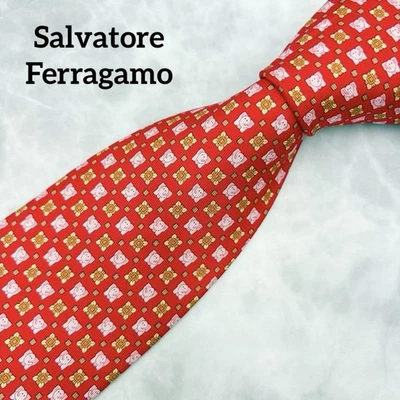 Corbata Salvatore Ferragamo Cuello Rojo Rosa Elefante Flor Seda Sin Usar Como Nueva Regalo Envío Gratis Foto 1 de 4