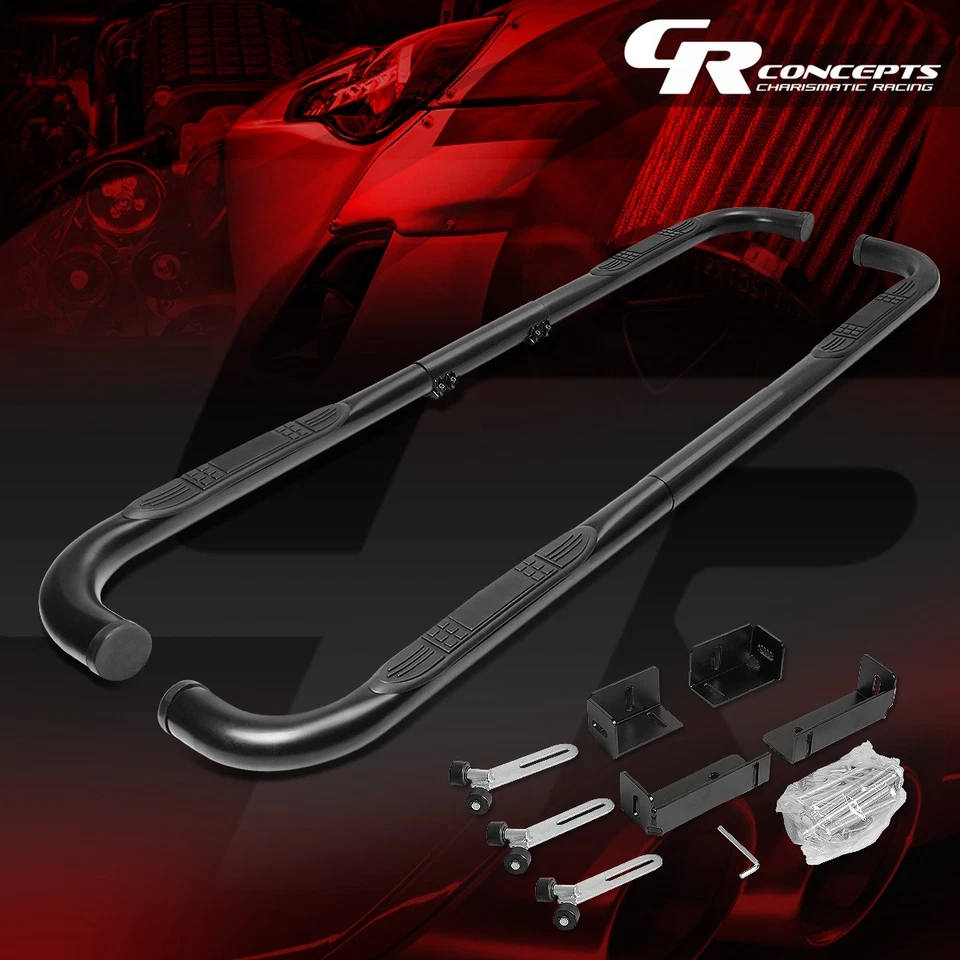 BLACK 3"SIDE STEP NERF BAR FOR 1999-2016 CHEVY/GMC SILVERADO/SIERRA EXT/CREW CAB - Image 1 of 4