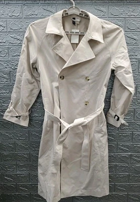 New H&M Twill Double Breasted Trench Coat W/Belt Light Beige Size L - Image 1 of 4