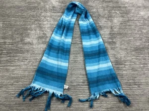 Vecchia sciarpa marina donna taglia unica blu a quadri nappe poliestere - Foto 1 di 10