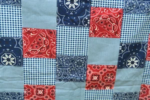 2.25 yards Michael Miller cotton bandana faux patchwork fabric - Picture 1 of 2