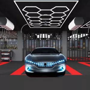 Illuminazione a nido d'ape esagonale lampada LED tubi officina garage parete soffitto luce - Foto 1 di 20