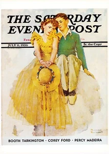 1936 JULY 11 Young Love NORMAN ROCKWELL SATURDAY EVENING POST COVER ART PRINT - Picture 1 of 3