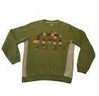 Shmack Vintage Rundhalsausschnitt Pullover Sweatshirt Pixelbär olivgrün Herren groß
