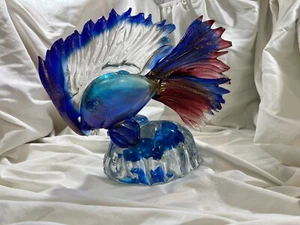 Gorgeous Authentic Ltd Ed VTG Signed Murano Glass Fish w/Gold Flake - Picture 1 of 15