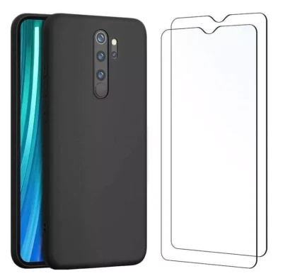 HQSELECTION Coque Noir Xiaomi Redmi Note 7 PRO/8 PRO/9 PRO ,NOTE 8 /8T , verre trempé