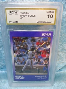 1990 Star Baseball Card 7 of 11 Barry Bonds Gem Mint 10 - Picture 1 of 2