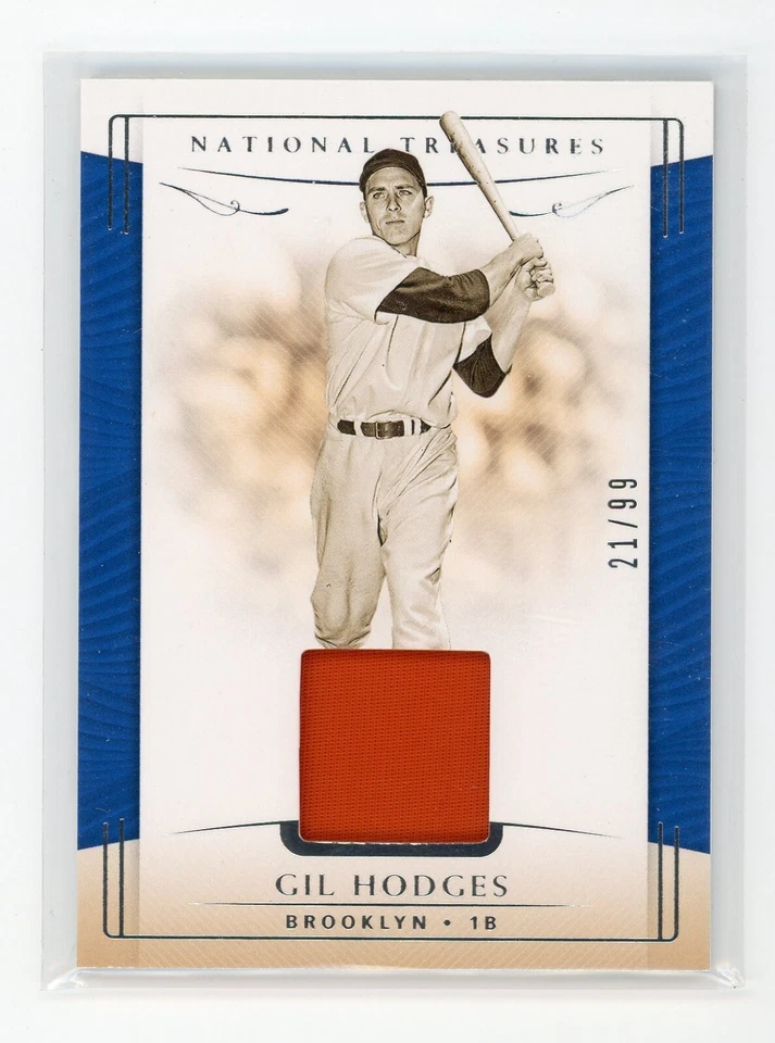 2019 Panini National Treasures Baseball GIL HODGES Jersey Patch #d 21/99 - Image 1 of 2