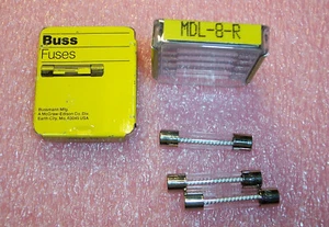 QT (8) MDL-8-R BUSSMANN 8A 250V SLO BLO DUAL ELEMENT 6.3x32mm GLASS FUSES MDL8 - Picture 1 of 1