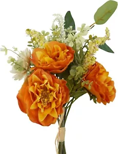 6-12 Pcs Artificial Orange color Flowers 41cm Peony Bouquet For Party Decor - Picture 1 of 2