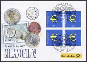 PEX0053 Intl. Stamp Exhibit. Germany Cover, MILANOFIL 2002, Milano, Coin - Picture 1 of 1