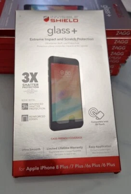 Zagg Screen Protector for iPhone 8 7 6 6S PLUS Invisible Shield Tempered Glass+  - Image 1 of 4