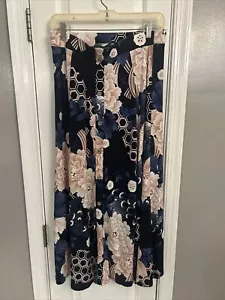 Women’s SJS Button Front Multicolor Floral Slit Maxi Skirt Size Medium NWT - Picture 1 of 15