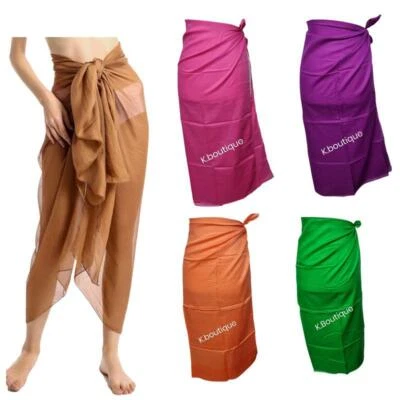 New 100 % COTTON Sarong Beach cover up Light weight scarf wrap Summer Holiday - Image 1 of 4