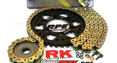 2007-23 Honda CBR600RR Gold RK XRE 525 SuperSprox OEM/+1 Chain and Sprockets Kit - Image 1 of 4