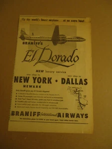 Braniff Airways El Dorado 1956 newspaper ad - Picture 1 of 1