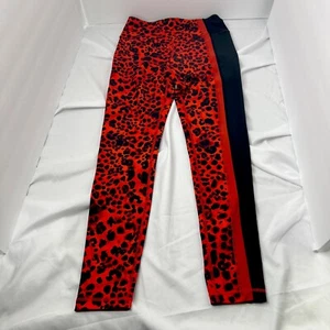 Betsey Johnson Leopard Gepard Druck enge Leggings schwarz rot gestreift Größe S - Bild 1 von 9