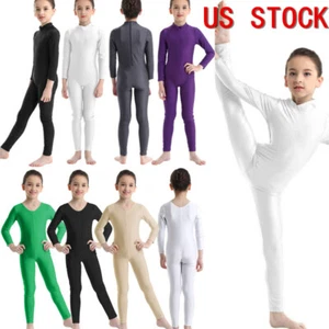 US Girls Full Body Jumpsuits Ballet Dance Gymnastics Leotard Unitards Dancewear  - Picture 1 of 104
