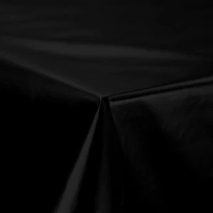 PLAIN SHINY SOLID BLACK WIPE CLEAN PVC PLASTIC MATERIAL OIL VINYL TABLE CLOTH - Picture 1 of 9