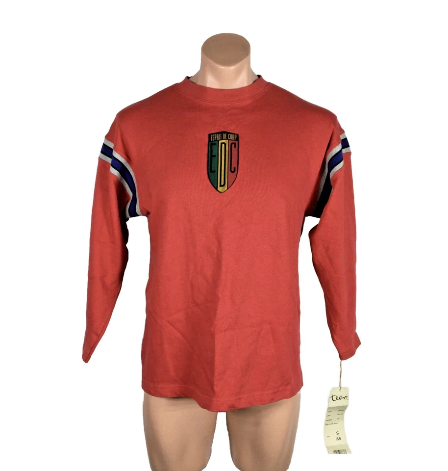 NUEVO CON ETIQUETAS Camisa Vintage Años 80-90 Esprit Roja Manga Larga Talla S-M Casual Rayas Foto 1 de 4