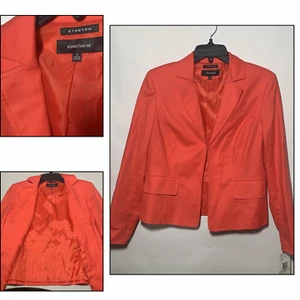 NEW Womens Jones Wear Sz 6 Pink Stretch Blazer Jacket Solid Lined OpenClip Front - Picture 1 of 9