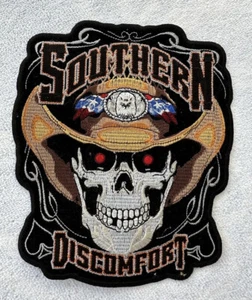 HALLOWEEN Cowboy Skull Southern Outlaw MC Biker Iron On Vest Jacket Patch LARGE - Picture 1 of 6