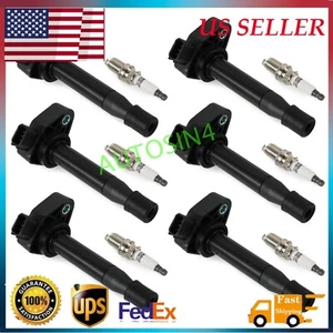 6pcs Ignition Coils & Iridium Spark Plugs For Honda Accord Odyssey Acura 1999-UP - Picture 1 of 12
