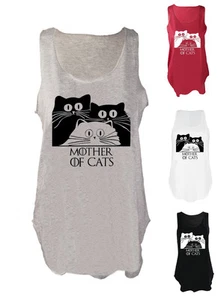 Mother of Cats tank top GOT paw fan art vest cat feline kitten lover singlet - Picture 1 of 10