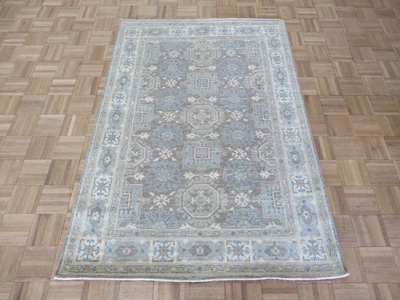 4 X 5'10 Hand Knotted Light Brown Khotan Peshawar Oushak Oriental Rug G5608 - Image 1 of 4