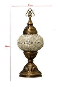 Mosaiklampe Große Kugel 9 cm S Silber Handgefertigt Orientalisch Glass - Bild 1 von 2