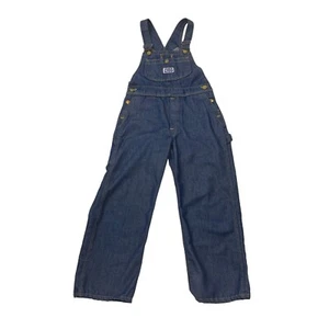 Vintage Big Smith Bib Overalls Blue Cotton Denim Youth Sz Medium 10 - Picture 1 of 10