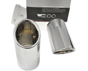 Terminale di Scarico NUOVO Originale Audi A4 A5 Q5 S-Line Terminale di Scarico Cromato 2x Mascherine - Foto 1 di 2