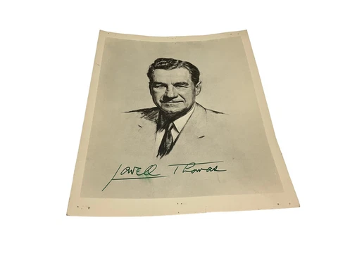 Louis Lupas Photo Of His Etching Of Lowell Thomas Signed By Thomas Twice Vintage Cover
