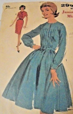 Advance Vintage Pattern-Sew-Easy #2999-Jr & Ms Dress w/ 2 Skirts-Size 12 - 1963 - Image 1 of 3