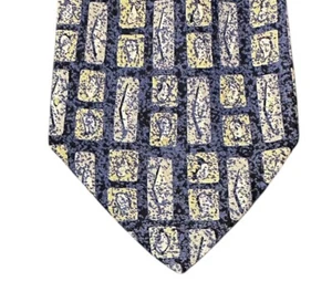 Fierte SRL Mens Tie Blue Geometric Silk Italy Classic Vintage - Picture 1 of 8