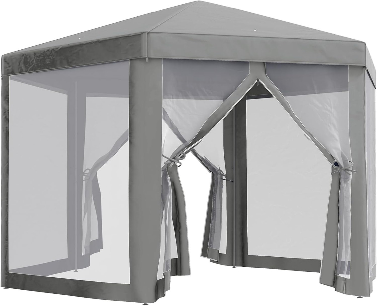 Pareti Laterali Per Gazebo 3x4 M - Con Zanzariera, Colore Antracite - Foto 9