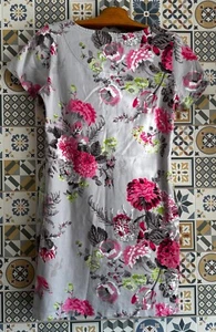 joules riviera floral plata posy algodón vestido de verano Reino Unido 12 excelente estado grises rosas - Imagen 1 de 7