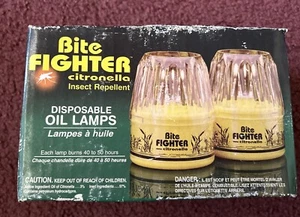 Vintage Lamplight Farms Bite Fighter Oil Set Citronella Refillable Deck Lamp - Picture 1 of 5
