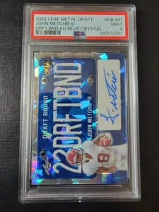 Tarjeta de fútbol americano John Metchie iii 2022 Leaf Metal Draft Bound Auto 13/20 PSA 9 COMO NUEVA - Imagen 1 de 10