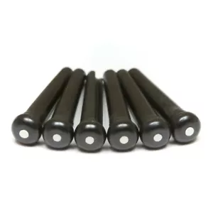 Graph Tech TUSQ Traditional Style Acoustic Guitar Black Bridge Pins, White Inlay - Picture 1 of 3